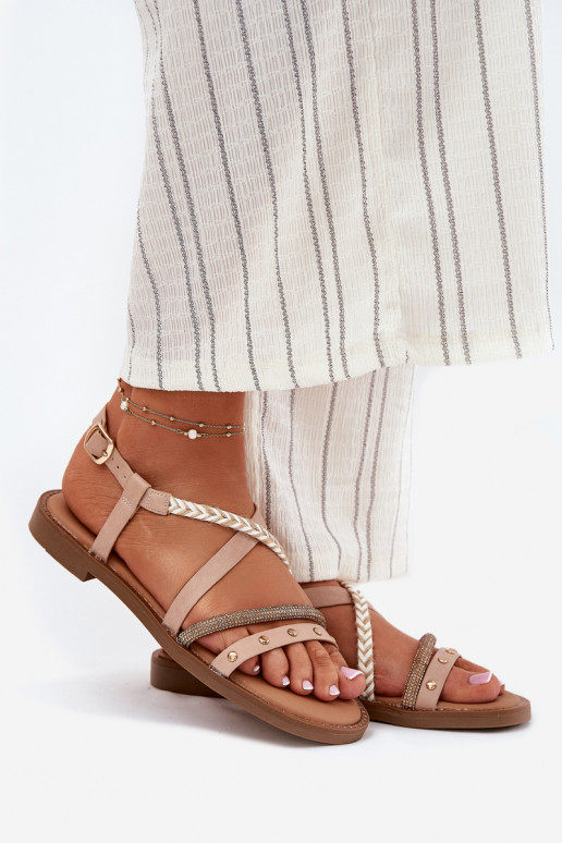 Sandali bassi con cinghie Vinceza 17379 colore avorio Sandali bassi con cinghie Vinceza 17379 colore avorio