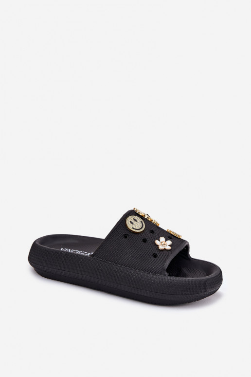 Pantofole da donna Pantofole leggere Z Przypinkami Vinceza 76055 colore nero Pantofole da donna Pantofole leggere Z Przypinkami Vinceza 76055 colore nero