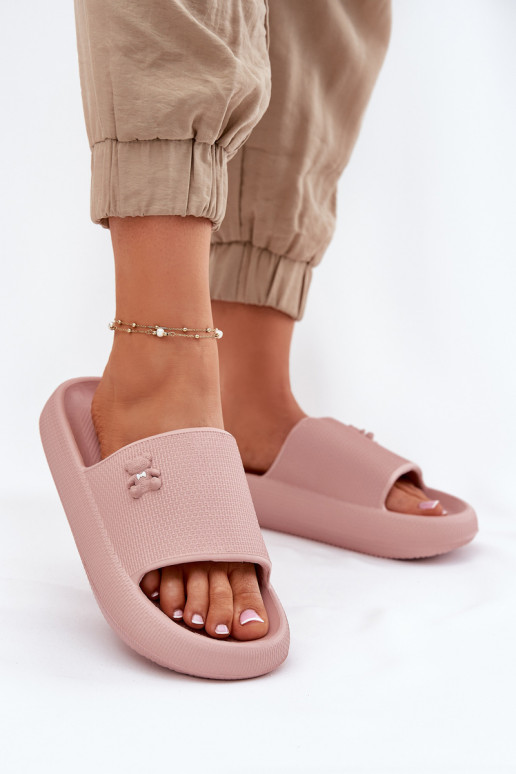 Pantofole leggere Pantofole da donna con una piattaforma Con Orso Vinceza 75210 colore rosa