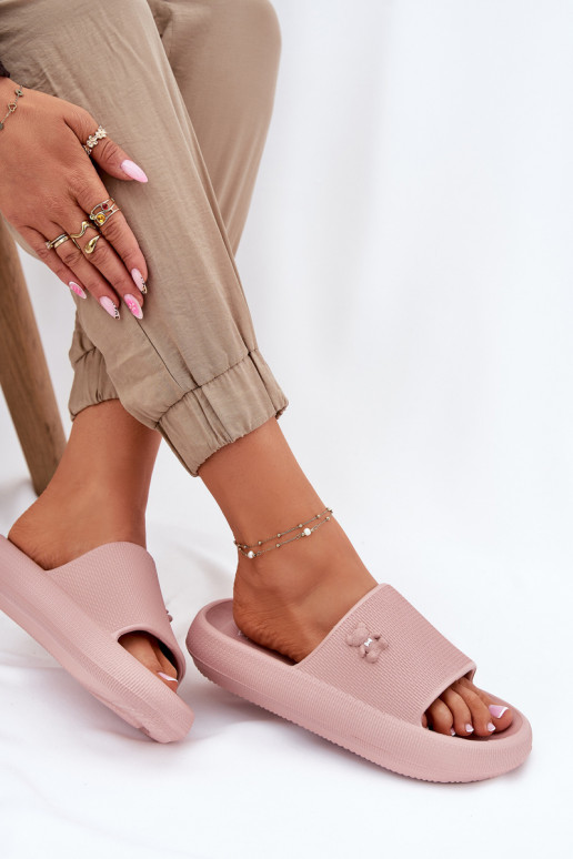 Pantofole leggere Pantofole da donna con una piattaforma Con Orso Vinceza 75210 colore rosa