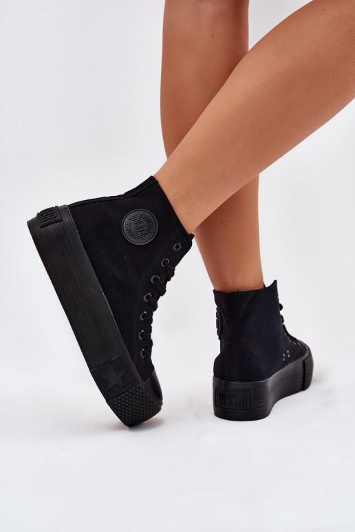 Scarpe per il tempo libero con una piattaforma Big Star RR274742 colore nero Scarpe per il tempo libero con una piattaforma Big Star RR274742 colore nero