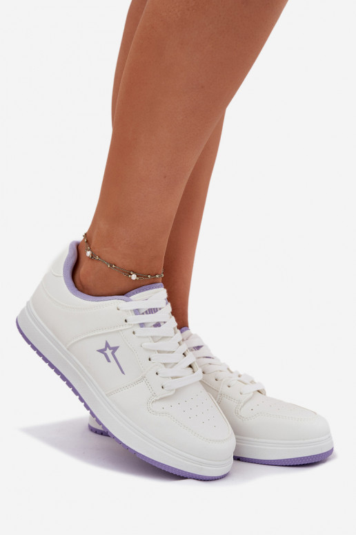Scarpe modello sneakers Femminile Big Star RR274A245 HI-POLY SYSTEM Bianco-Colore viola Scarpe modello sneakers Femminile Big Star RR274A245 HI-POLY SYSTEM Bianco-Colore viola