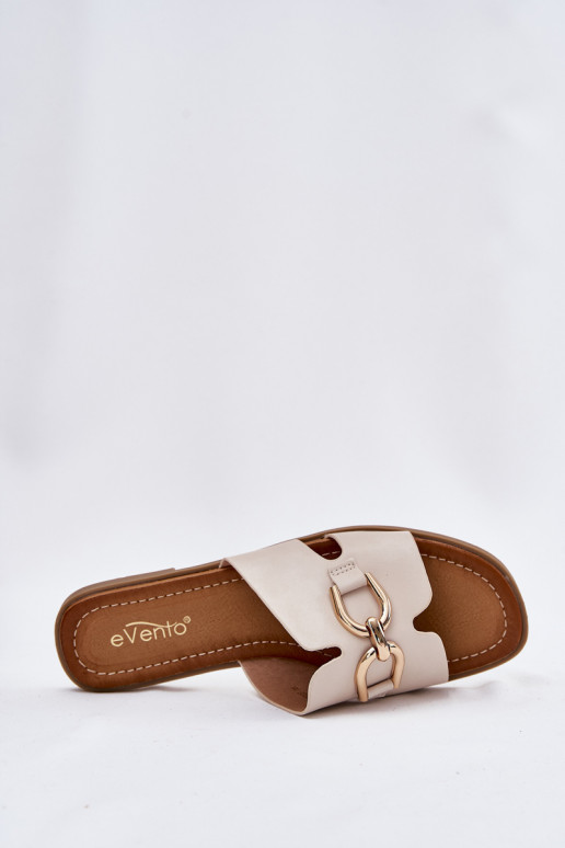 Pantofole Appartamento delle donne Con decorazioni Detalem beige Amiresna Pantofole Appartamento delle donne Con decorazioni Detalem beige Amiresna