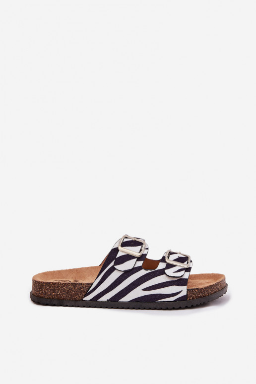 Pantofole da donna con fibbie Zebra Oliena