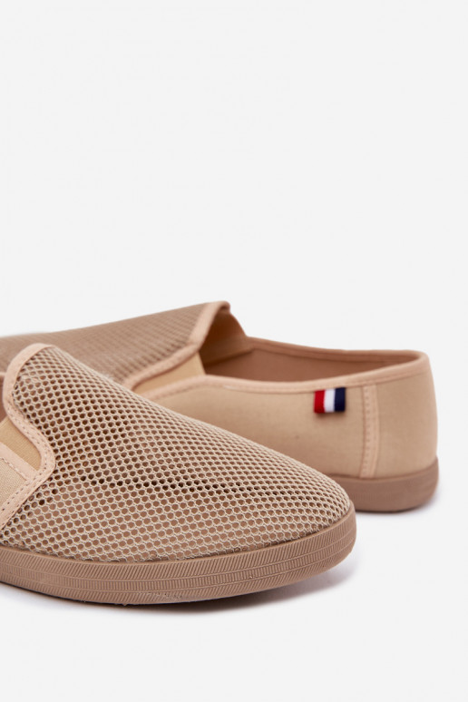 Deveschio con elementi traforati Scarpe da ginnastica scarpe casual beige Koboru