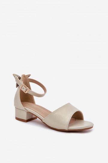 con lucentezza sandali Infantile Con tacco basso colore dorato Ainare