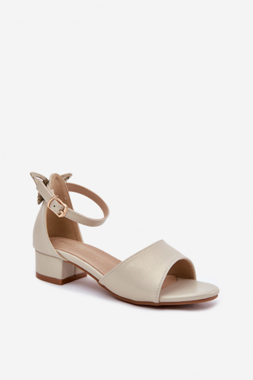 con lucentezza sandali Infantile Con tacco basso colore dorato Ainare