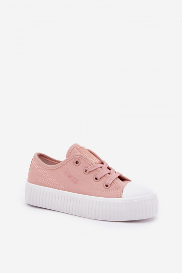 Scarpe da ginnastica per bambini rosa con lacci, Big Star RR374011