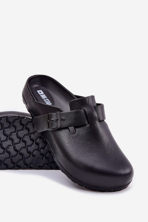 Pantofole leggere Pantofole Zoccoli Deveschio con fibbie Big Star RR174A022 colore nero