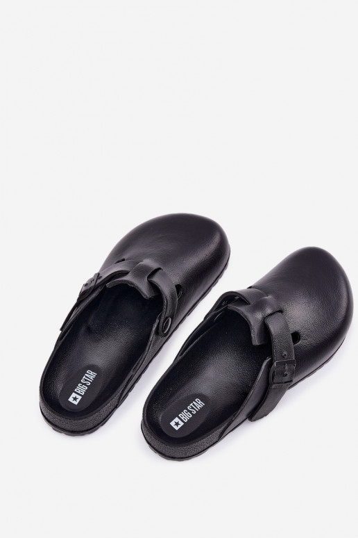 Pantofole leggere Pantofole Zoccoli Deveschio con fibbie Big Star RR174A022 colore nero