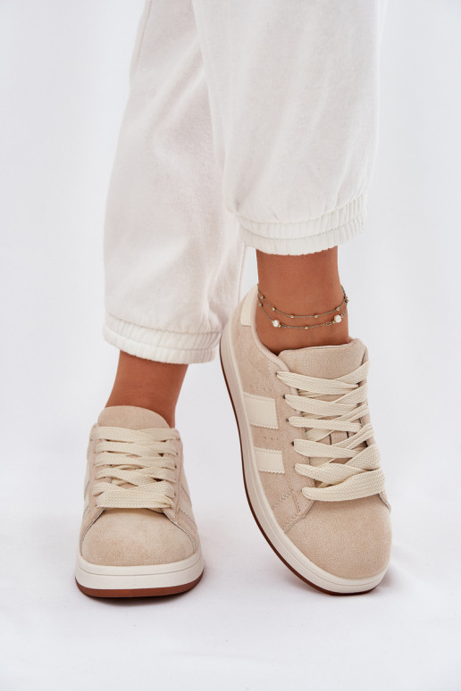Scarpe modello sneakers Femminile Z in ecopelle scamosciatau beige Arlenina