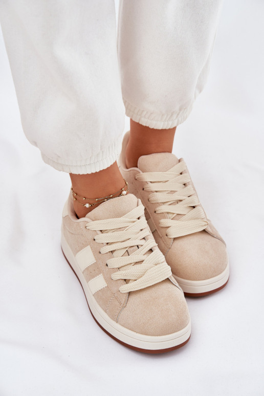 Scarpe modello sneakers Femminile Z in ecopelle scamosciatau beige Arlenina