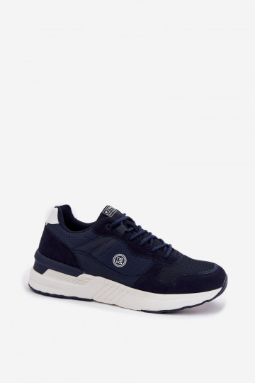 Scarpe sportive da uomo blu scuro con piattaforma, "Hanirin"