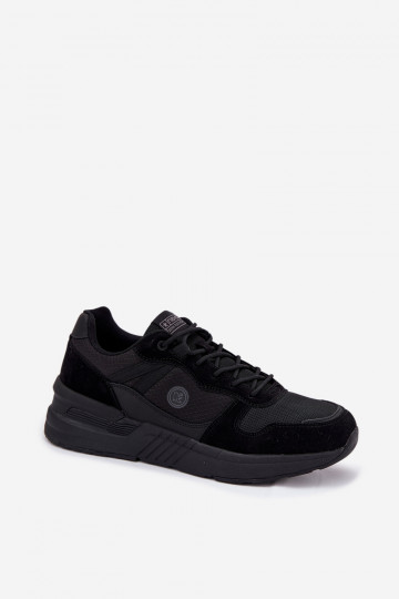 Scarpe sportive da uomo nere delle con piattaforma, "Hanirin"