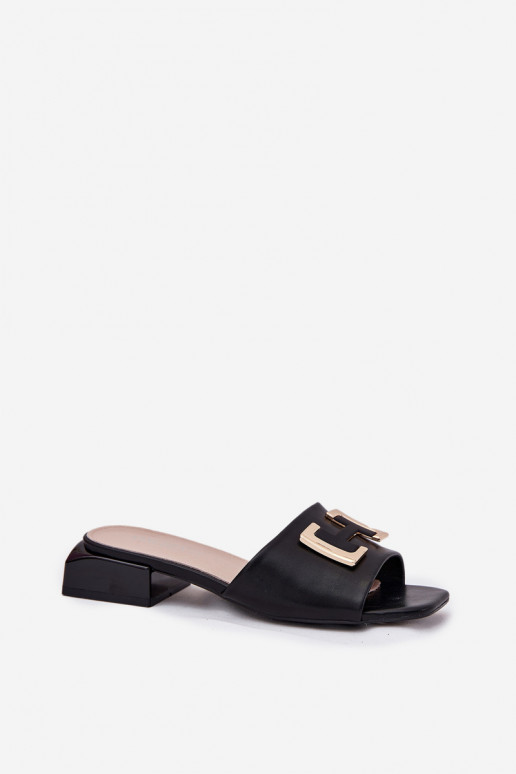 Stile elegante Pantofole da donna Klocke Ze colore doratom Detalem Vinceza 62229 colore nero