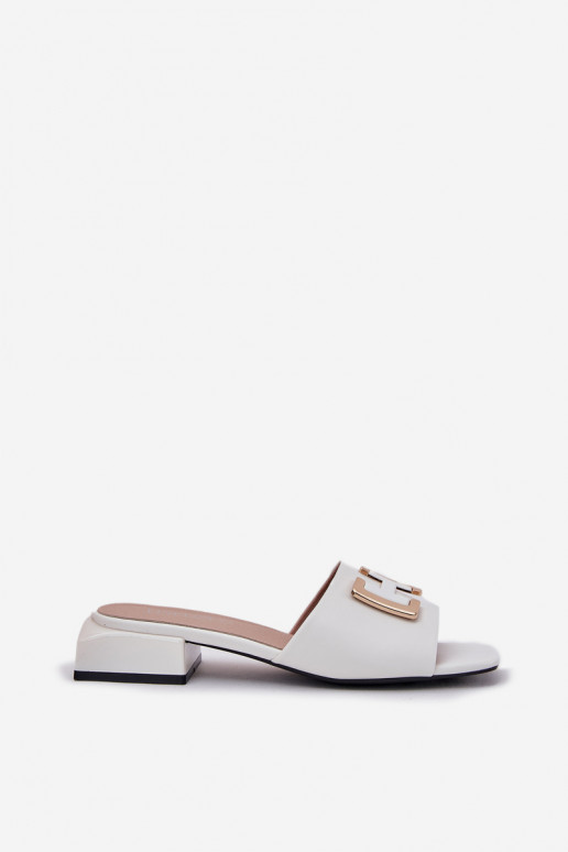 Stile elegante Pantofole da donna Klocke Ze colore doratom Detalem Vinceza 62229 Colore bianco