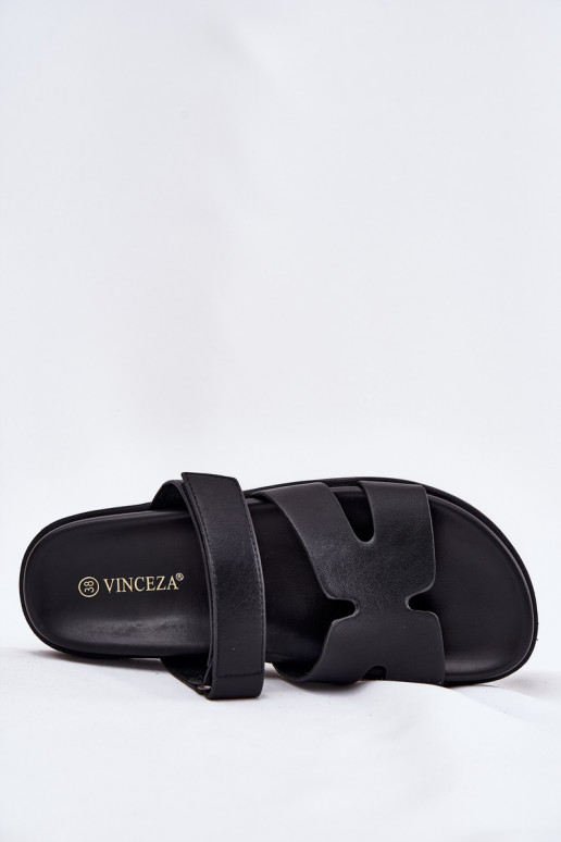 Pantofole da donna Z con chiusura adesivaem Vinceza 17401 colore nero