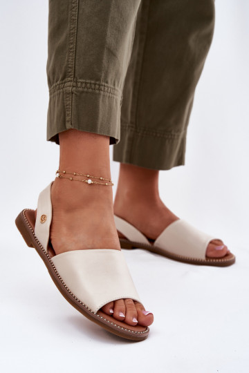 Scarpe da donna color sabbia con tacco largo in pelle sintetica, "Dereka" 2