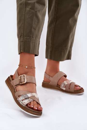 Scarpe color sabbia da donna con fibbie, Inblu GS000056 2
