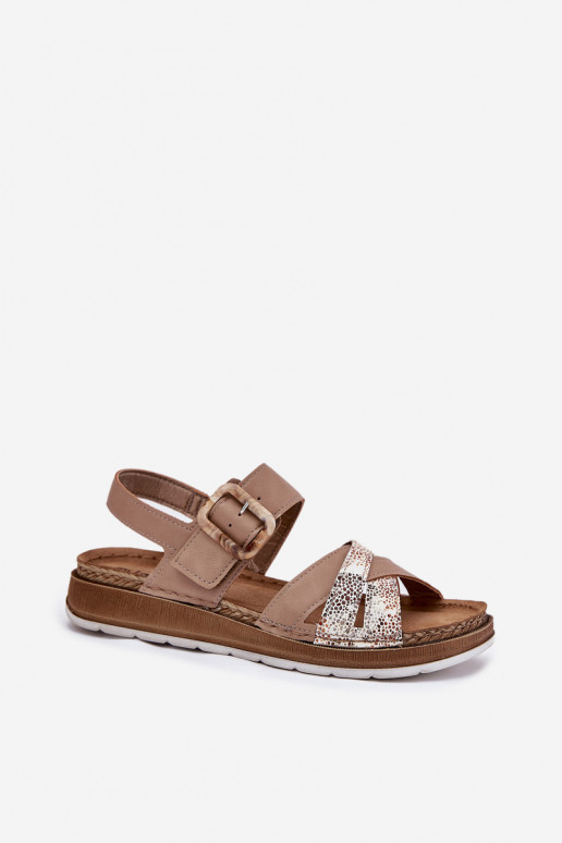 Sandali da donna con fibbie Inblu GS000056 beige Sandali da donna con fibbie Inblu GS000056 beige