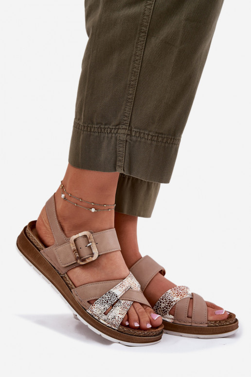 Sandali da donna con fibbie Inblu GS000056 beige Sandali da donna con fibbie Inblu GS000056 beige