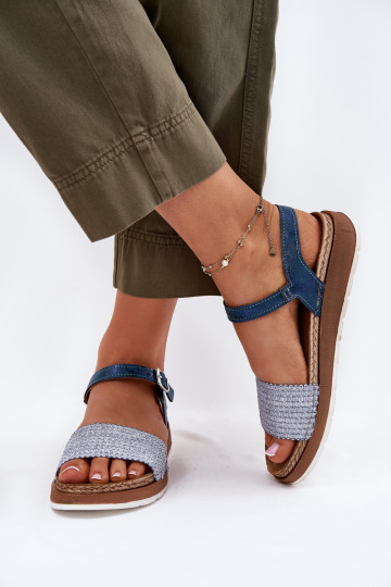 Sandali da donna Con treccia A Dopo Inblu GS000050 colore blu 2