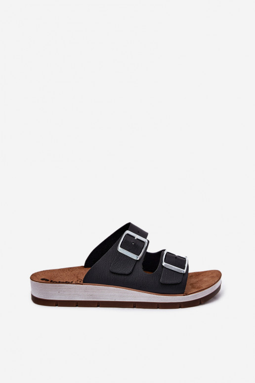 Pantofole da donna con fibbie Inblu CP000042 colore nero