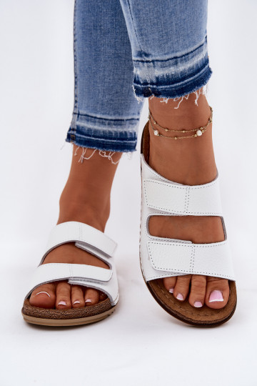 Pantofole in pelle Femminile Inblu AA0005GU Colore bianco 2