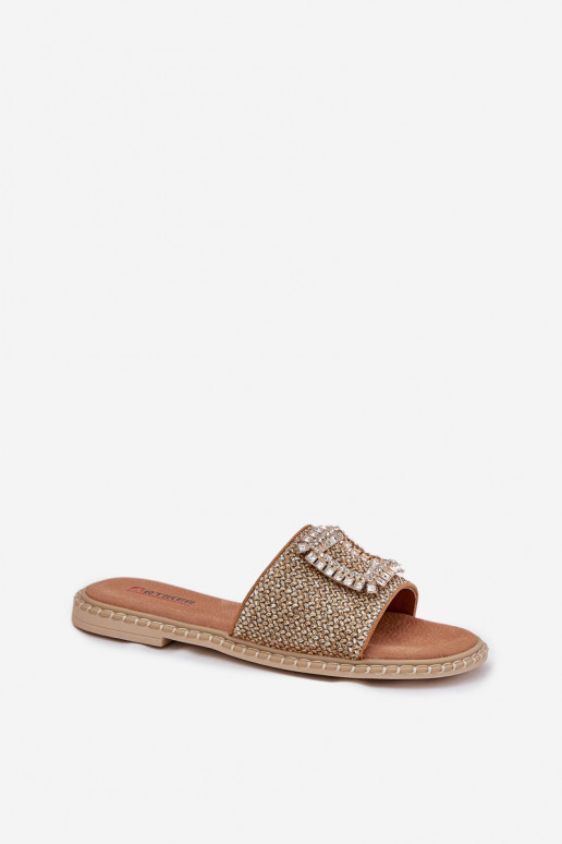 Pantofole Appartamento delle donne Con treccia E decorazione Artiker 56C1337 beige Pantofole Appartamento delle donne Con treccia E decorazione Artiker 56C1337 beige