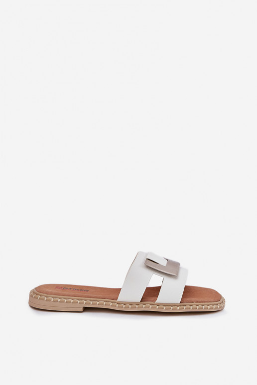 Pantofole Appartamento delle donne Con decorazioni Detalem Artiker 56C1334 Colore bianco Pantofole Appartamento delle donne Con decorazioni Detalem Artiker 56C1334 Colore bianco