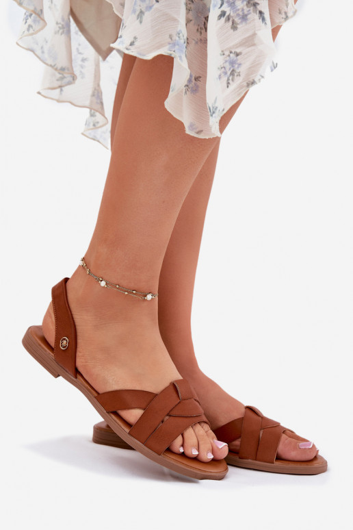 Sandali bassi da donna in ecopelle colore marrone Illoria Sandali bassi da donna in ecopelle colore marrone Illoria