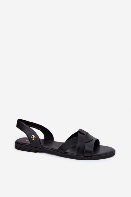 Sandali bassi da donna in ecopelle colore nero Illoria