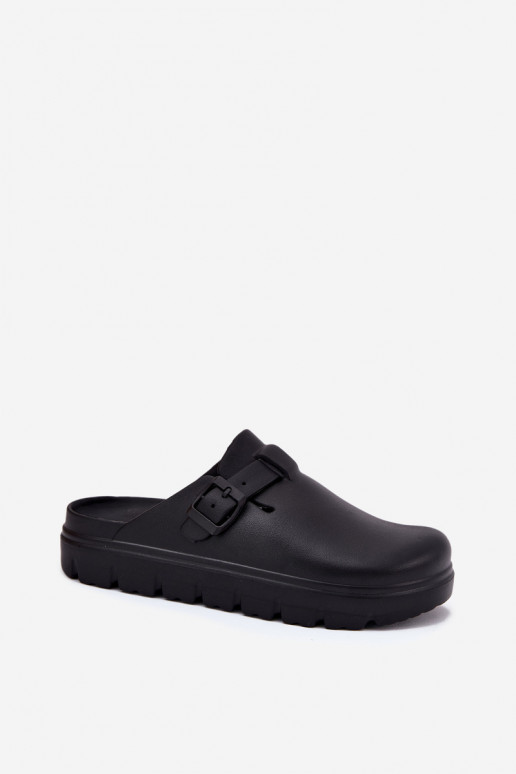 Pantofole leggere Pantofole da donna con cinghie I con fibbie colore nero Larinie Pantofole leggere Pantofole da donna con cinghie I con fibbie colore nero Larinie