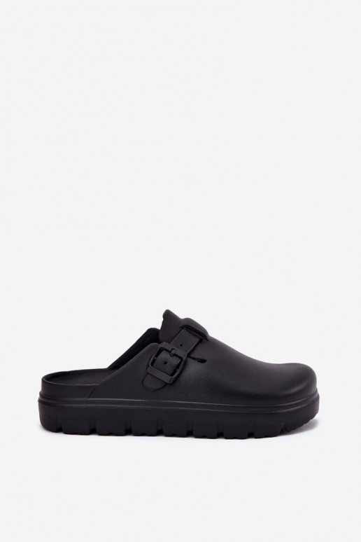 Pantofole leggere Pantofole da donna con cinghie I con fibbie colore nero Larinie Pantofole leggere Pantofole da donna con cinghie I con fibbie colore nero Larinie