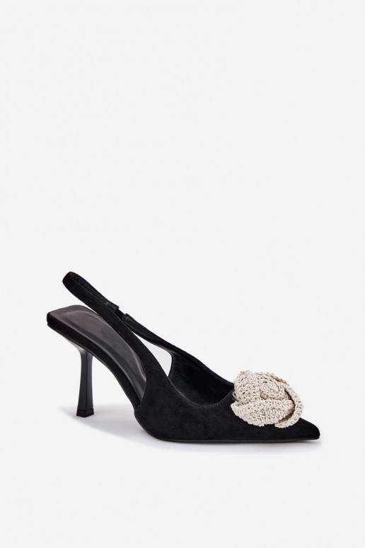 scarpe col tacco alto con ornamenti in ecopelle scamosciataoAe colore nero Anodera scarpe col tacco alto con ornamenti in ecopelle scamosciataoAe colore nero Anodera