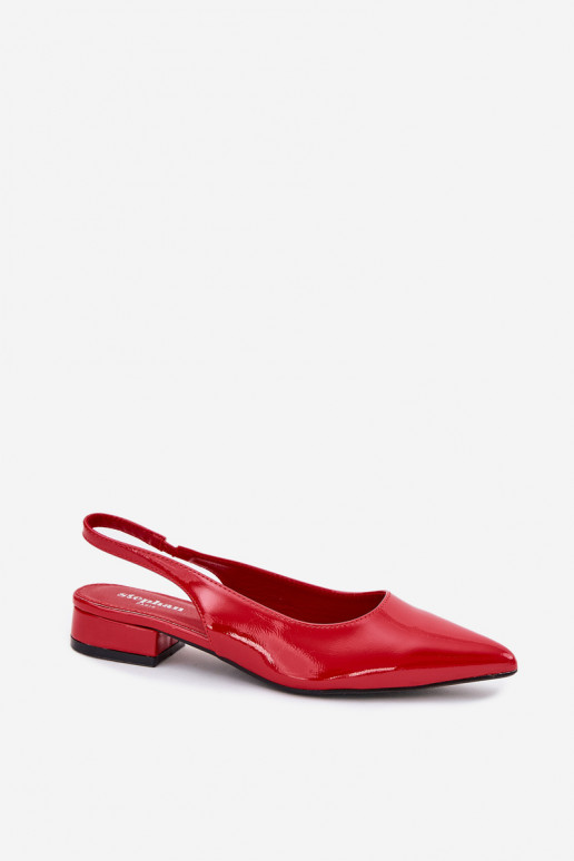 Ballerine laccate Con tacco basso colore rosso Testori