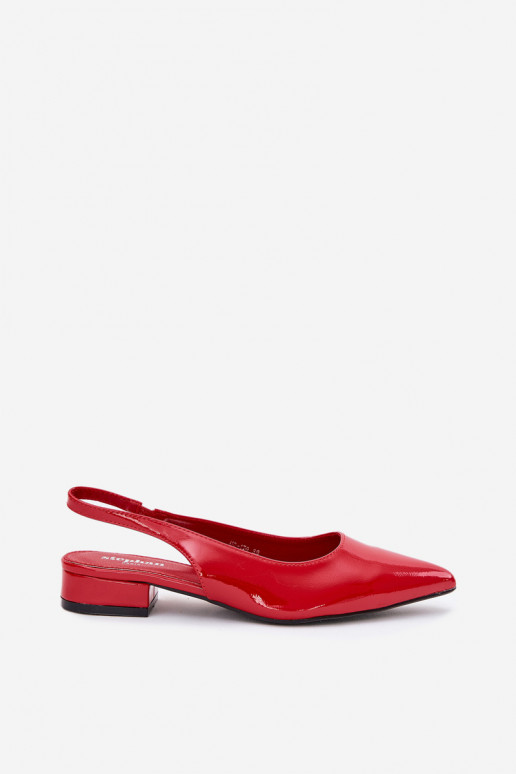 Ballerine laccate Con tacco basso colore rosso Testori