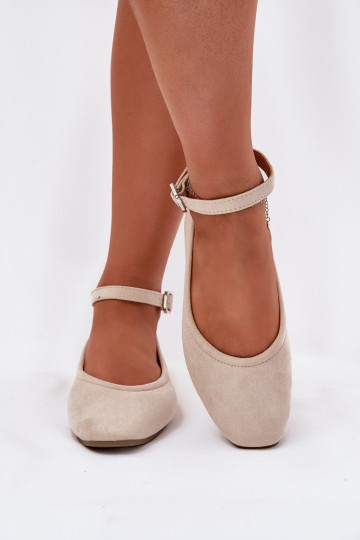 Eko Ballerine in camoscio con cinghie I con fibbie beige Deomira 2