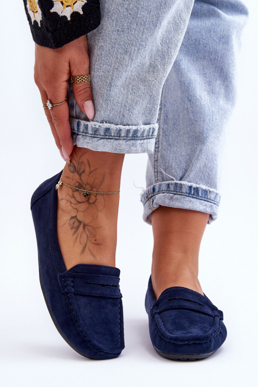 Mocassini eleganti in camoscio blu scuro Lenvie