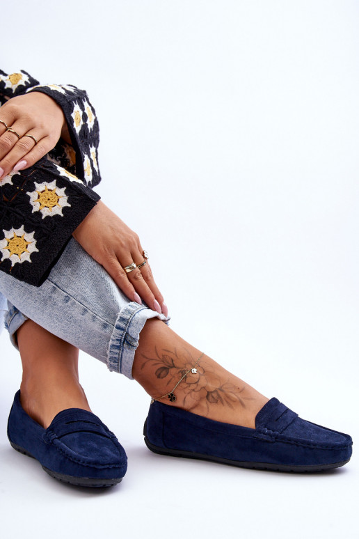 Mocassini eleganti in camoscio blu scuro Lenvie