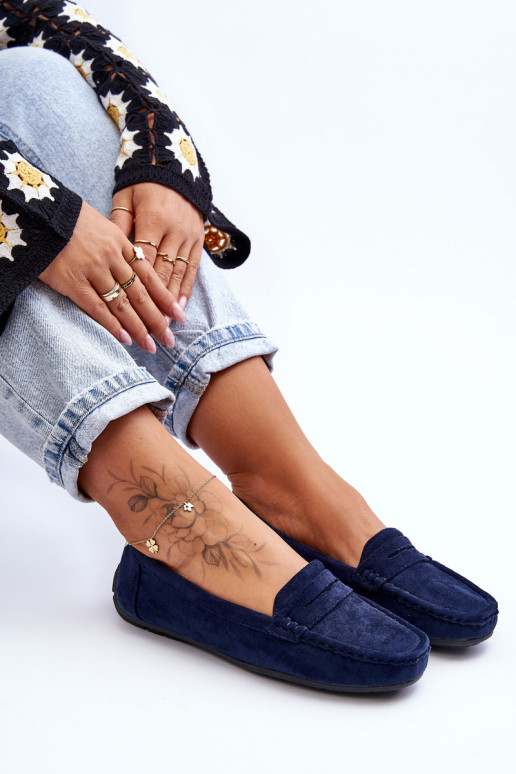 Mocassini eleganti in camoscio blu scuro Lenvie