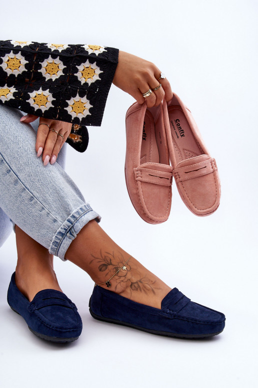 Mocassini eleganti in camoscio blu scuro Lenvie