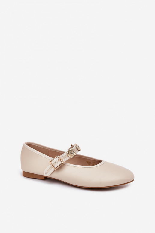 Ballerine Femminile con cinghie I colore doratomi Przypinkami beige Firicene Ballerine Femminile con cinghie I colore doratomi Przypinkami beige Firicene