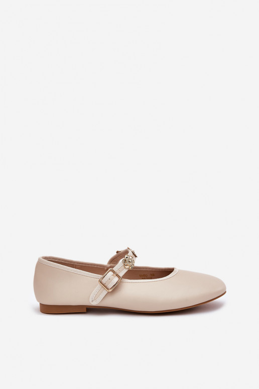 Ballerine Femminile con cinghie I colore doratomi Przypinkami beige Firicene Ballerine Femminile con cinghie I colore doratomi Przypinkami beige Firicene