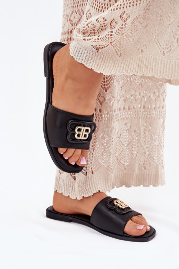 Pantofole piatte con dettagli eleganti Nenitta nero