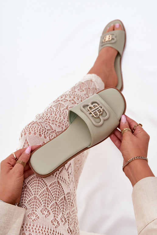 isoscele Pantofole da donna Con decorazioni Detalem colore verde Nenitta