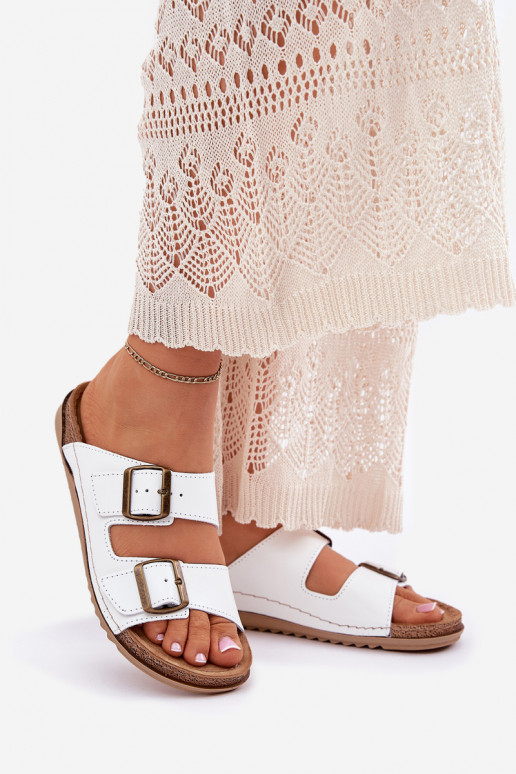 Pantofole in pelle Femminile Z Klarami Inblu AA0002KU Colore bianco Pantofole in pelle Femminile Z Klarami Inblu AA0002KU Colore bianco