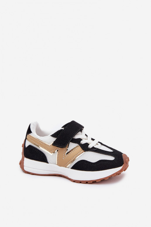 Scarpe modello sneakers Infantile con chiusure adesive Bianco-colore nero Tezzu