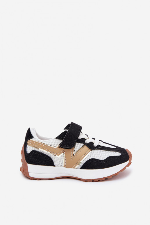 Scarpe modello sneakers Infantile con chiusure adesive Bianco-colore nero Tezzu