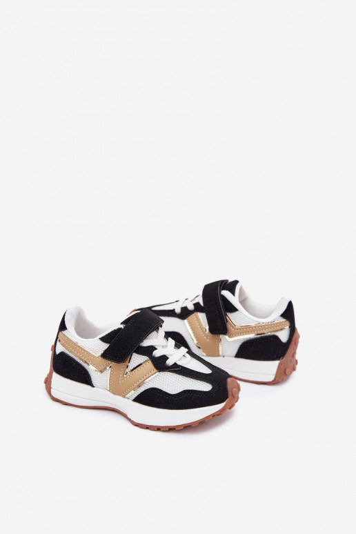 Scarpe modello sneakers Infantile con chiusure adesive Bianco-colore nero Tezzu